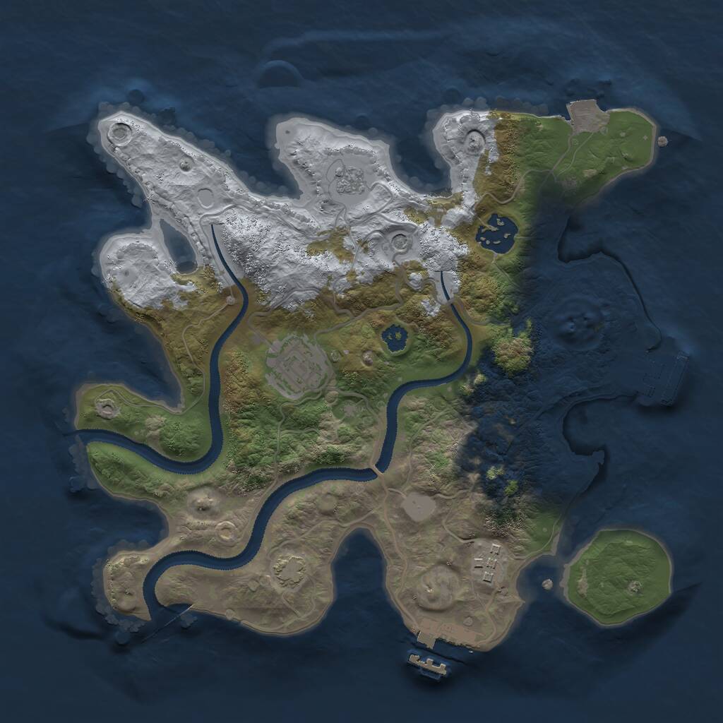Rust Map: Procedural Map, Size: 2800, Seed: 46580, 9 Monuments