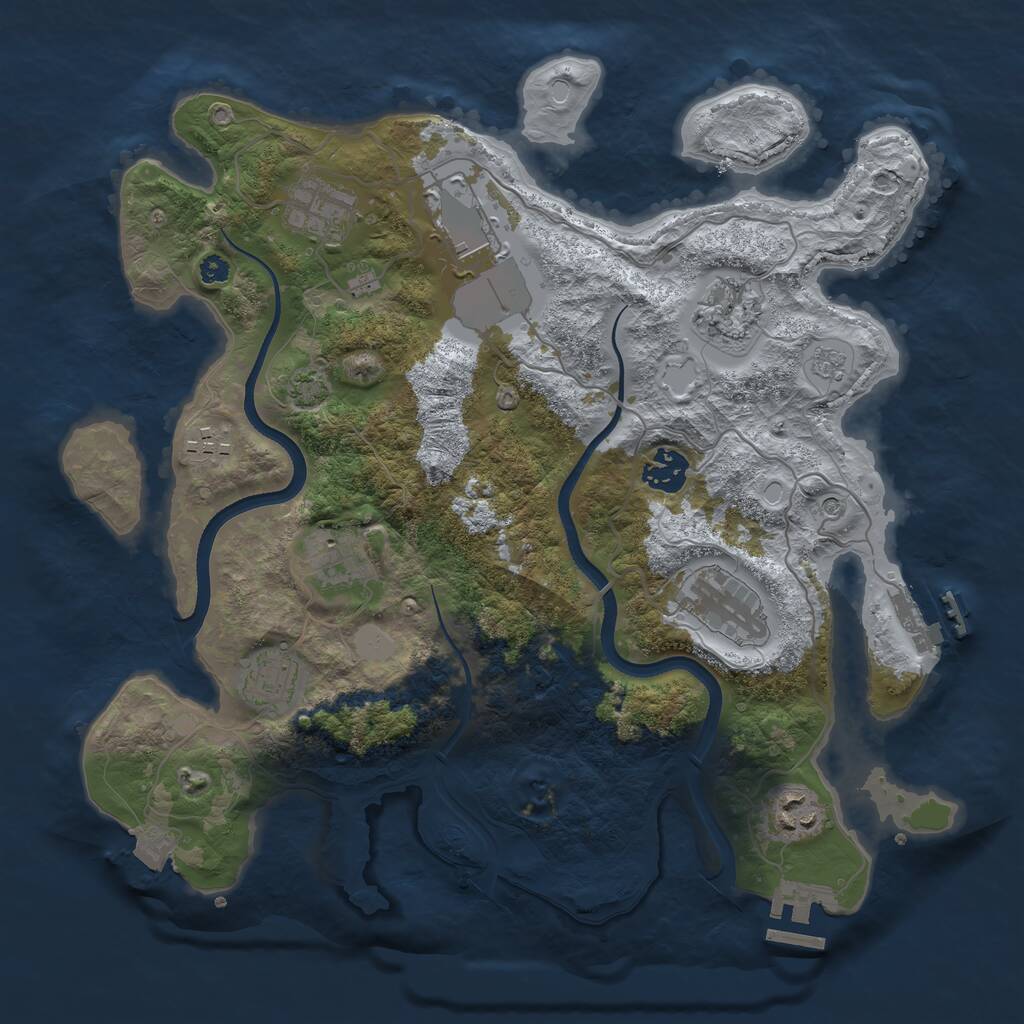 Rust Map: Procedural Map, Size: 3500, Seed: 89178850, 15 Monuments