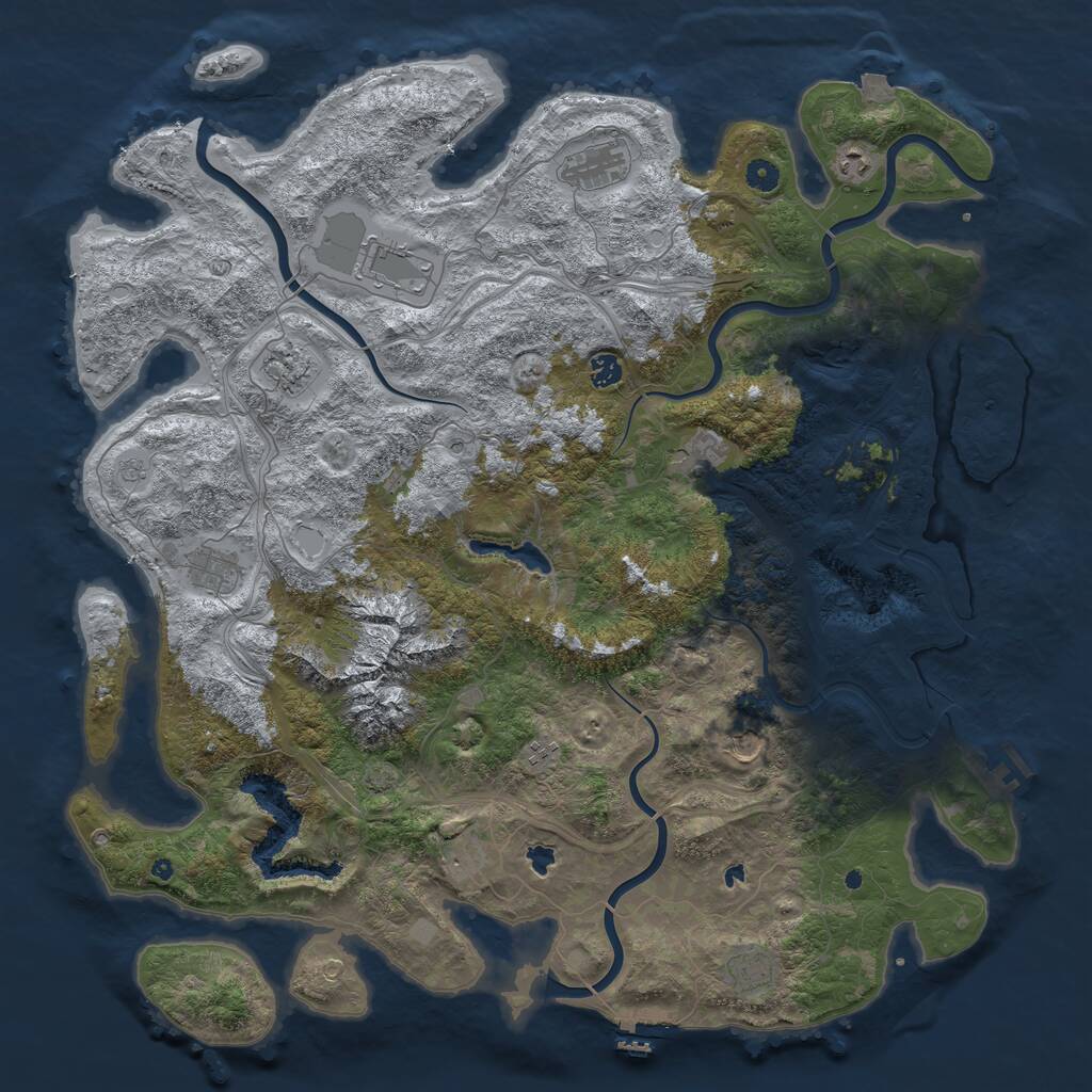 Rust Map: Procedural Map, Size: 5000, Seed: 937871078, 17 Monuments