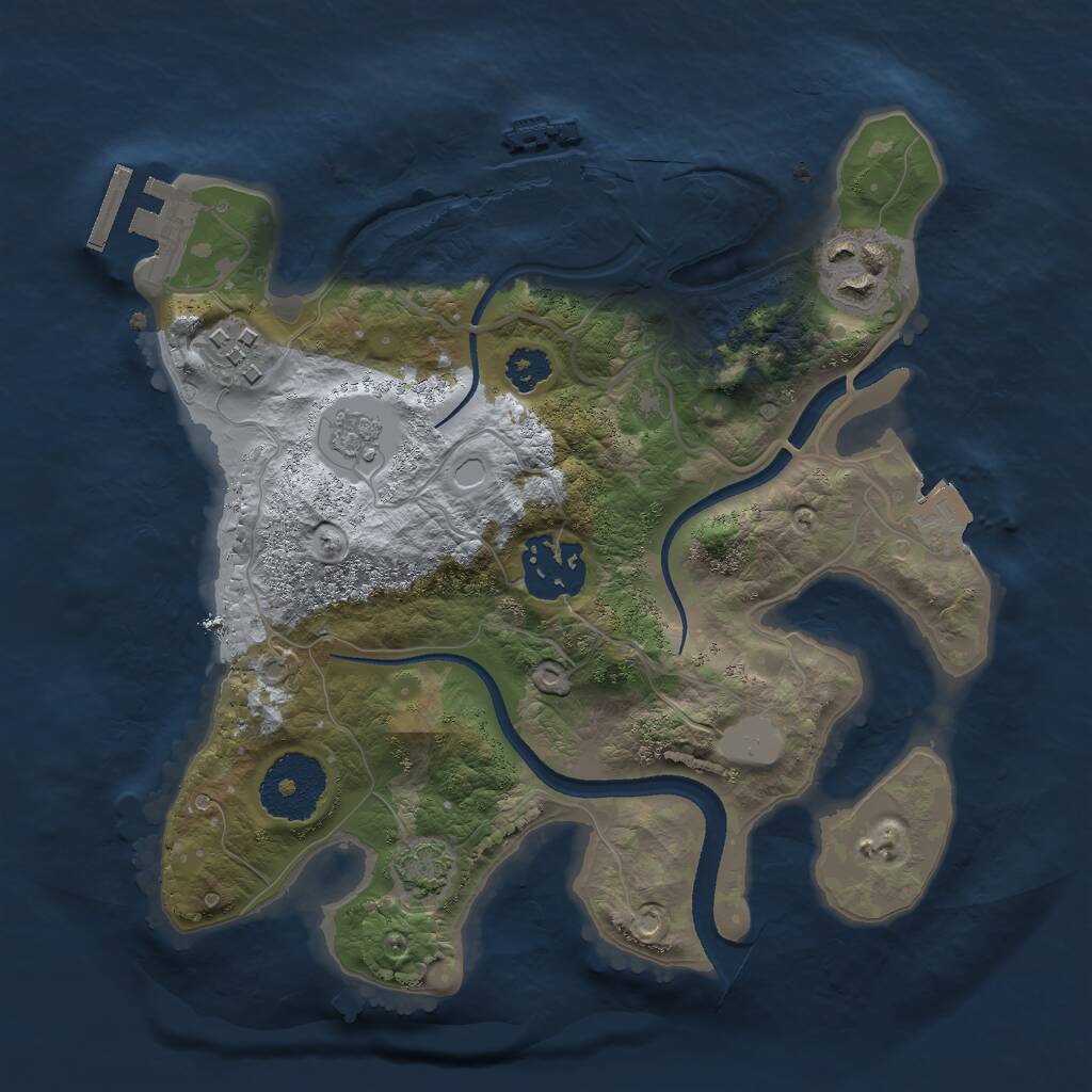 Rust Map: Procedural Map, Size: 2500, Seed: 445566, 8 Monuments