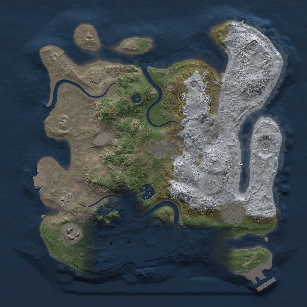 Rust Map: Procedural Map, Size: 3000, Seed: 47650, 11 Monuments