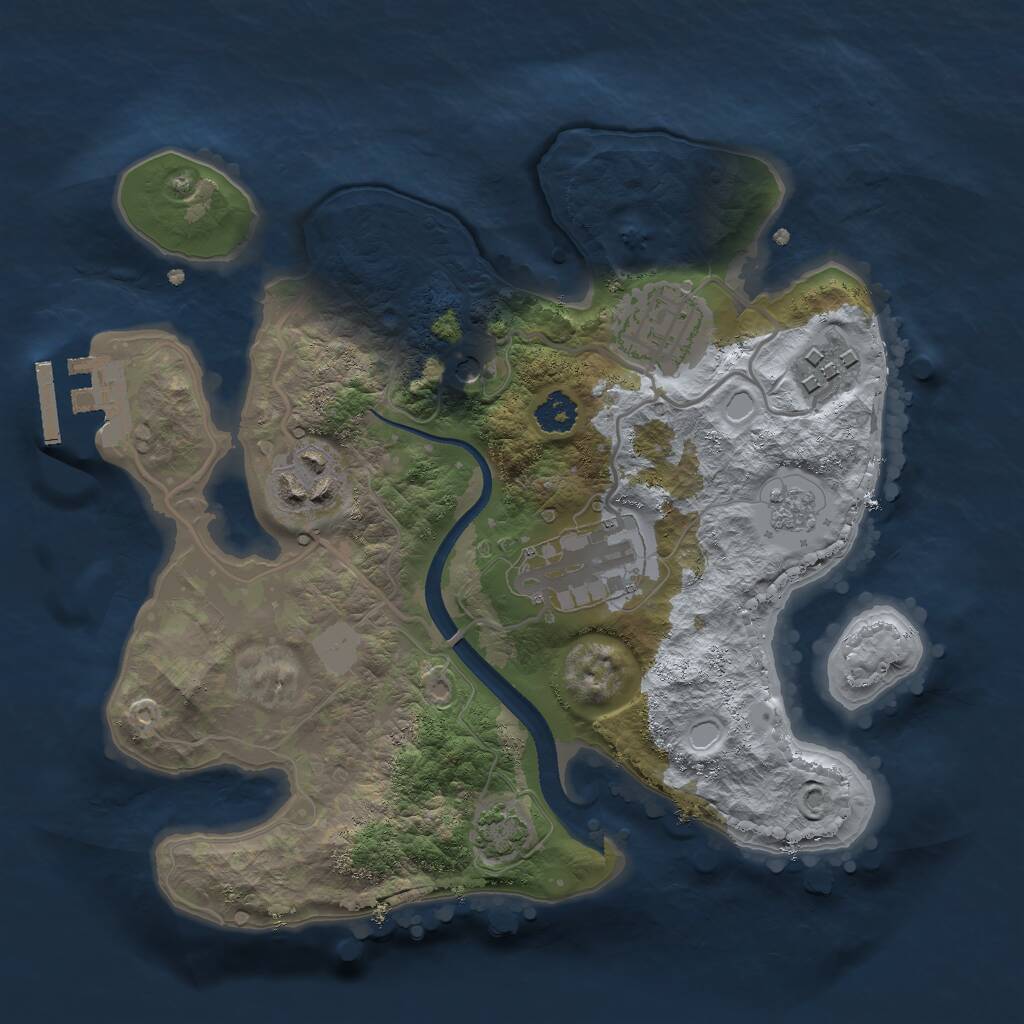 Rust Map: Procedural Map, Size: 2500, Seed: 1654302765, 9 Monuments