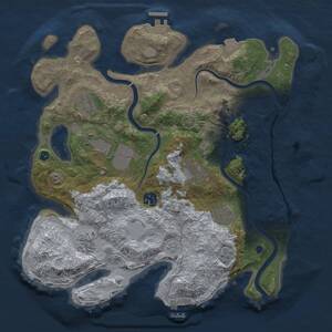 Thumbnail Rust Map: Procedural Map, Size: 3500, Seed: 1083351827, 13 Monuments