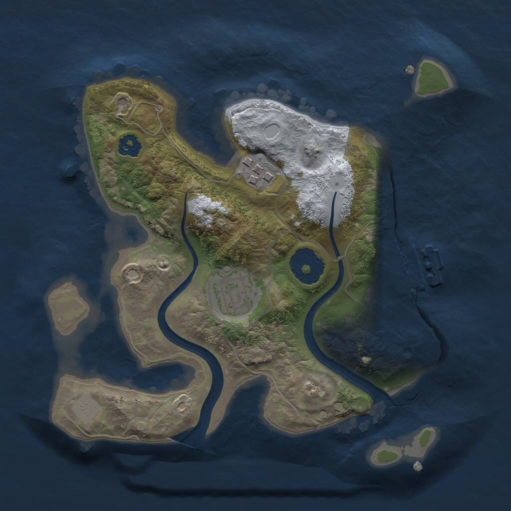 Rust Map: Procedural Map, Size: 2250, Seed: 5858341, 4 Monuments