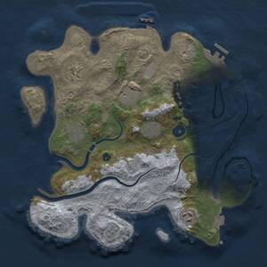 Thumbnail Rust Map: Procedural Map, Size: 3250, Seed: 1614037374, 12 Monuments