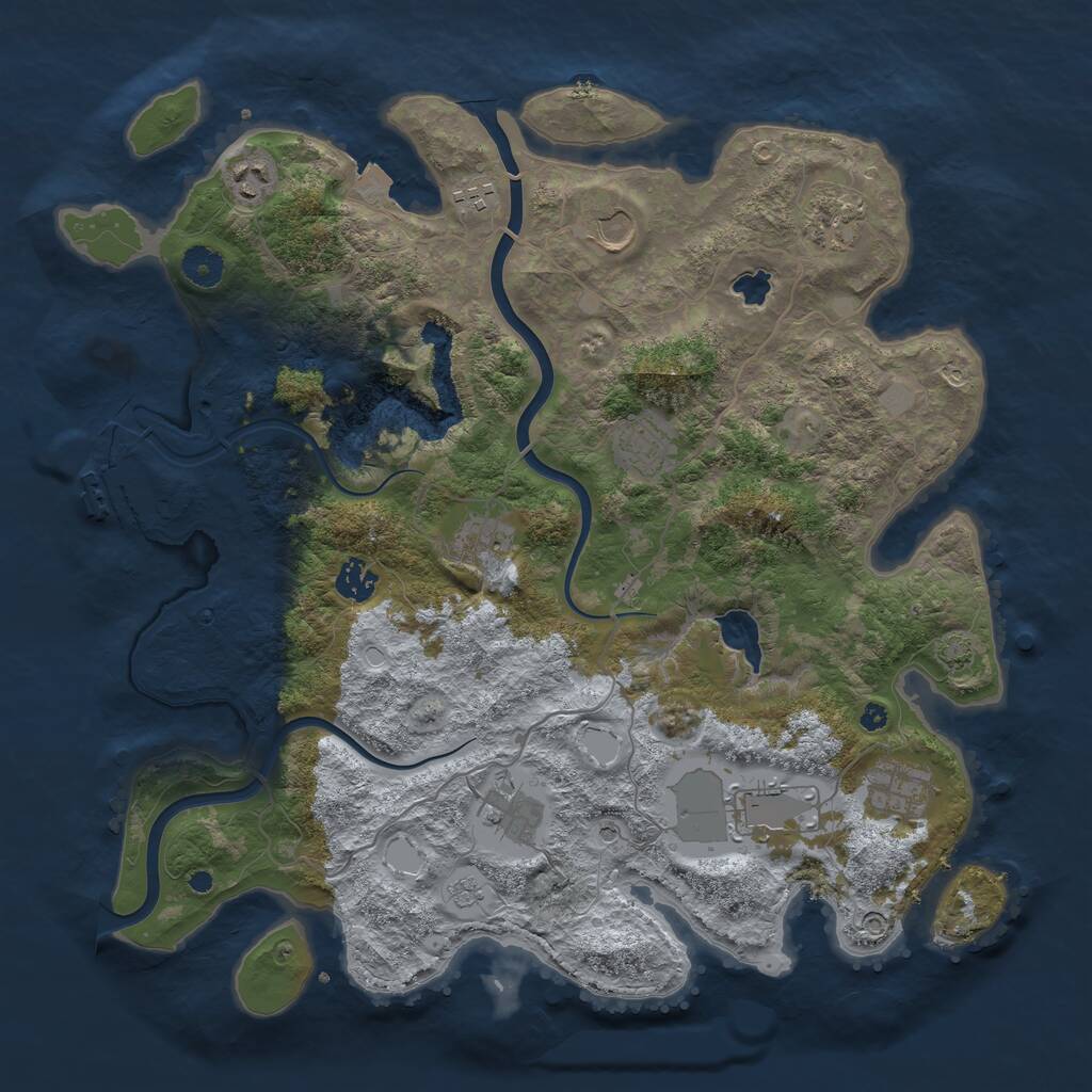 Rust Map: Procedural Map, Size: 4000, Seed: 411533420, 15 Monuments