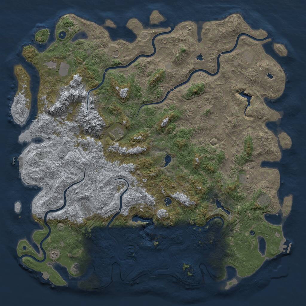 Rust Map: Procedural Map, Size: 6000, Seed: 849474688, 17 Monuments