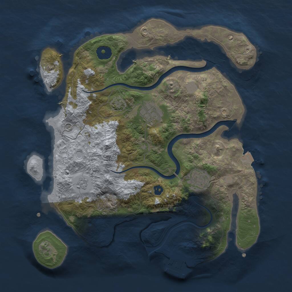 Rust Map: Procedural Map, Size: 3000, Seed: 1268482964, 7 Monuments