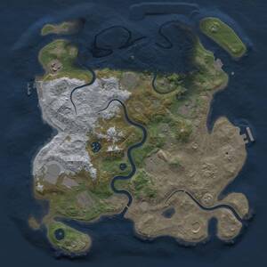 Thumbnail Rust Map: Procedural Map, Size: 3700, Seed: 800528705, 16 Monuments