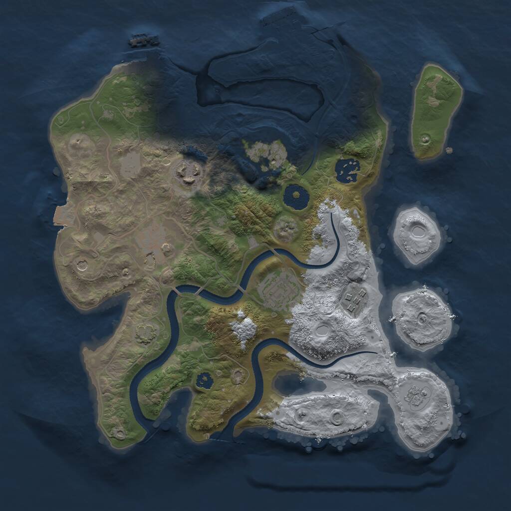 Rust Map: Procedural Map, Size: 3000, Seed: 60912194, 12 Monuments