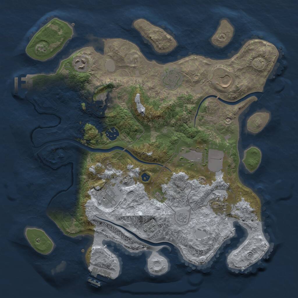 Rust Map: Procedural Map, Size: 3500, Seed: 1385377600, 15 Monuments