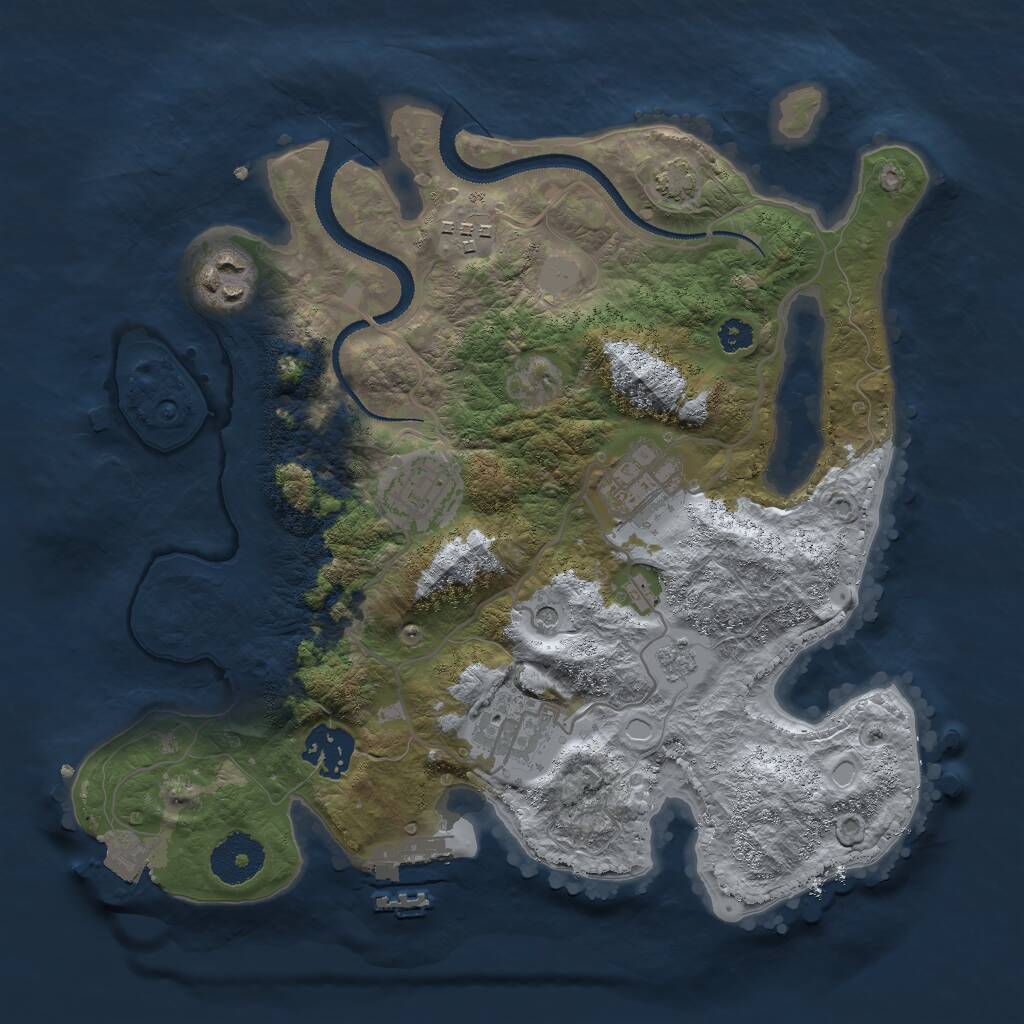 Rust Map: Procedural Map, Size: 3000, Seed: 15688607, 11 Monuments