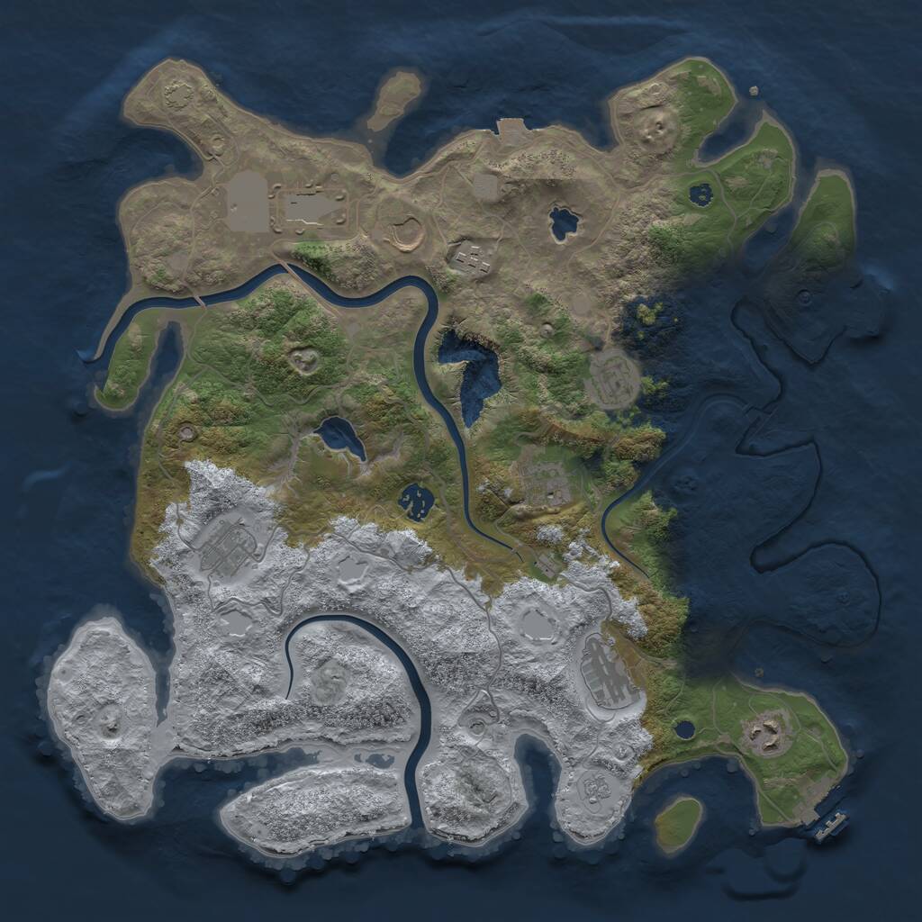 Rust Map: Procedural Map, Size: 4000, Seed: 1515206106, 15 Monuments