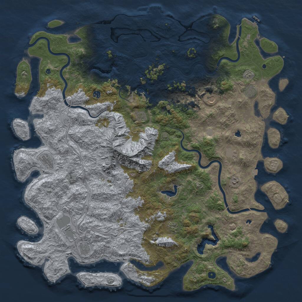 Rust Map: Procedural Map, Size: 6000, Seed: 12315, 17 Monuments