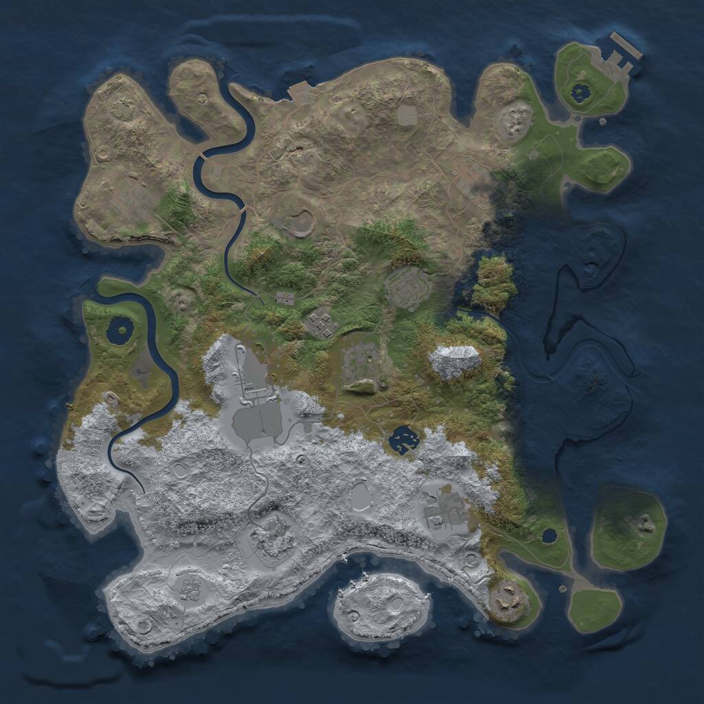 Rust Map: Procedural Map, Size: 3800, Seed: 1563074336, 16 Monuments