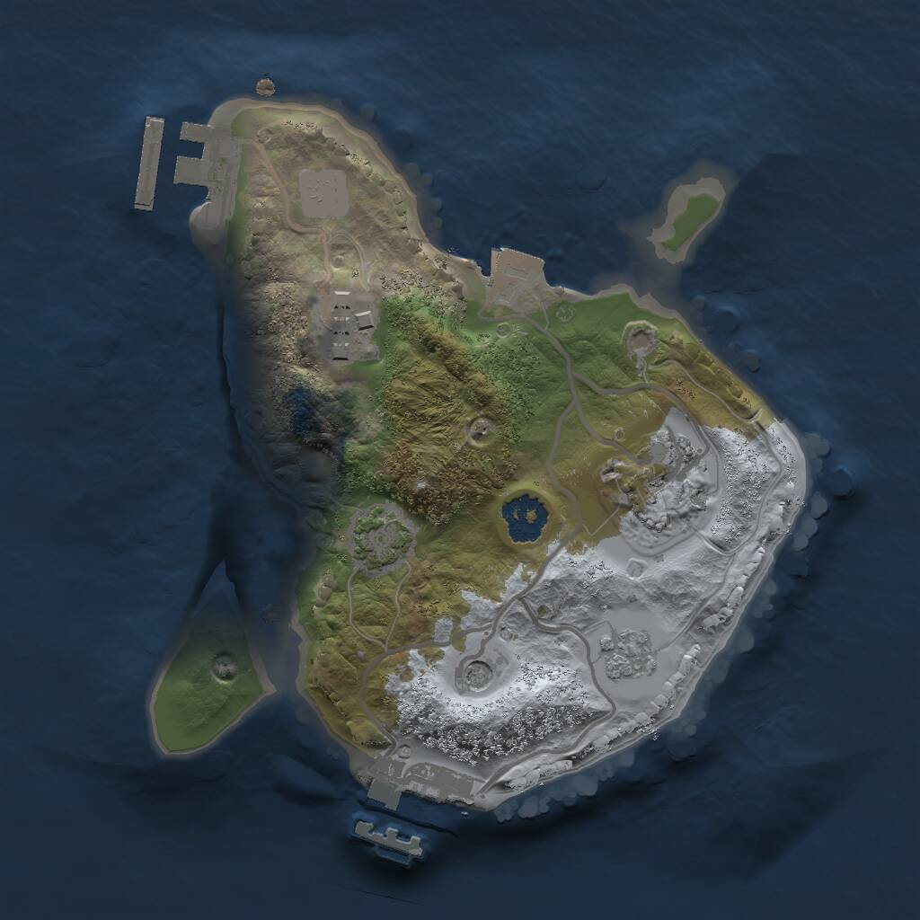 Rust Map: Procedural Map, Size: 2000, Seed: 55531, 8 Monuments