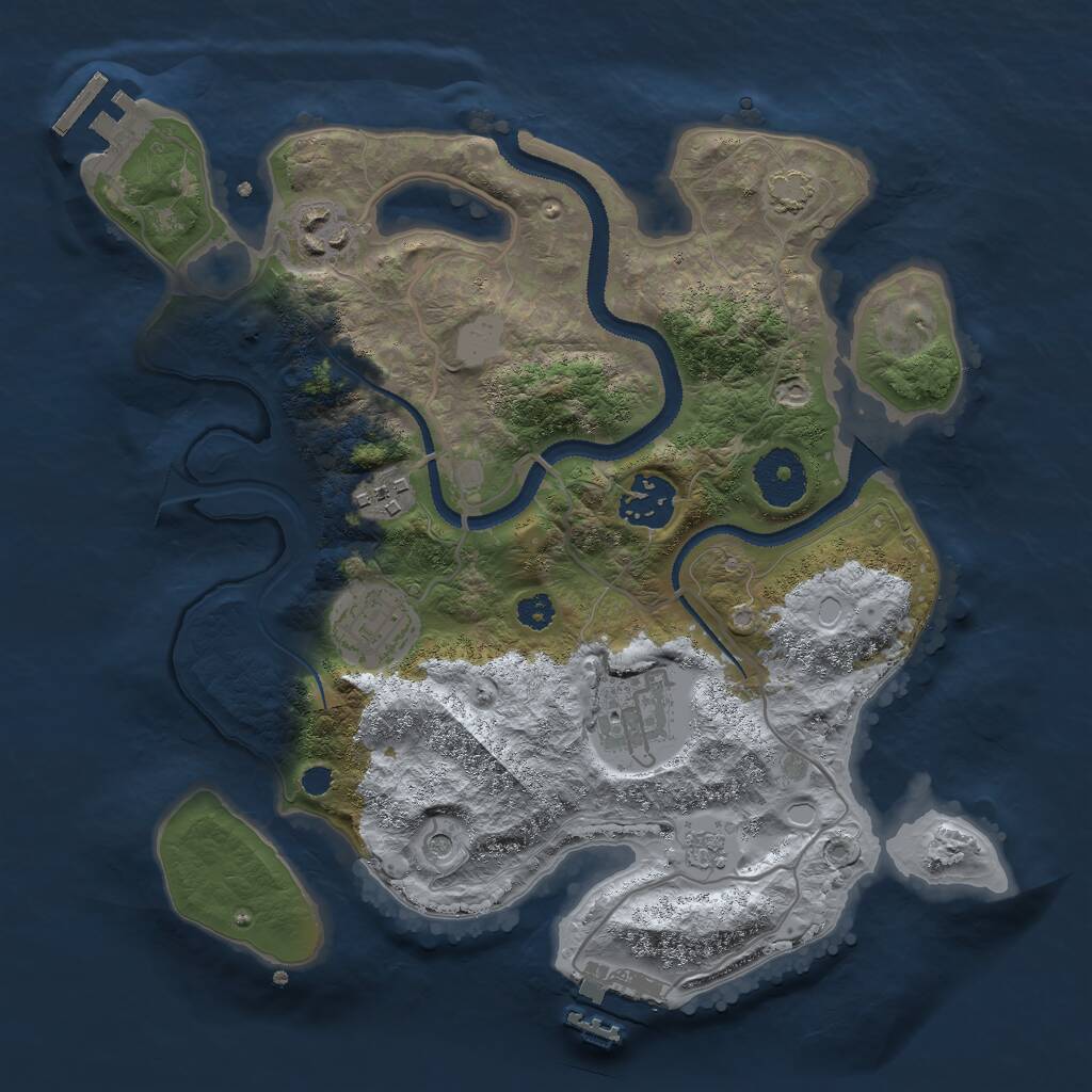 Rust Map: Procedural Map, Size: 3000, Seed: 72378, 11 Monuments