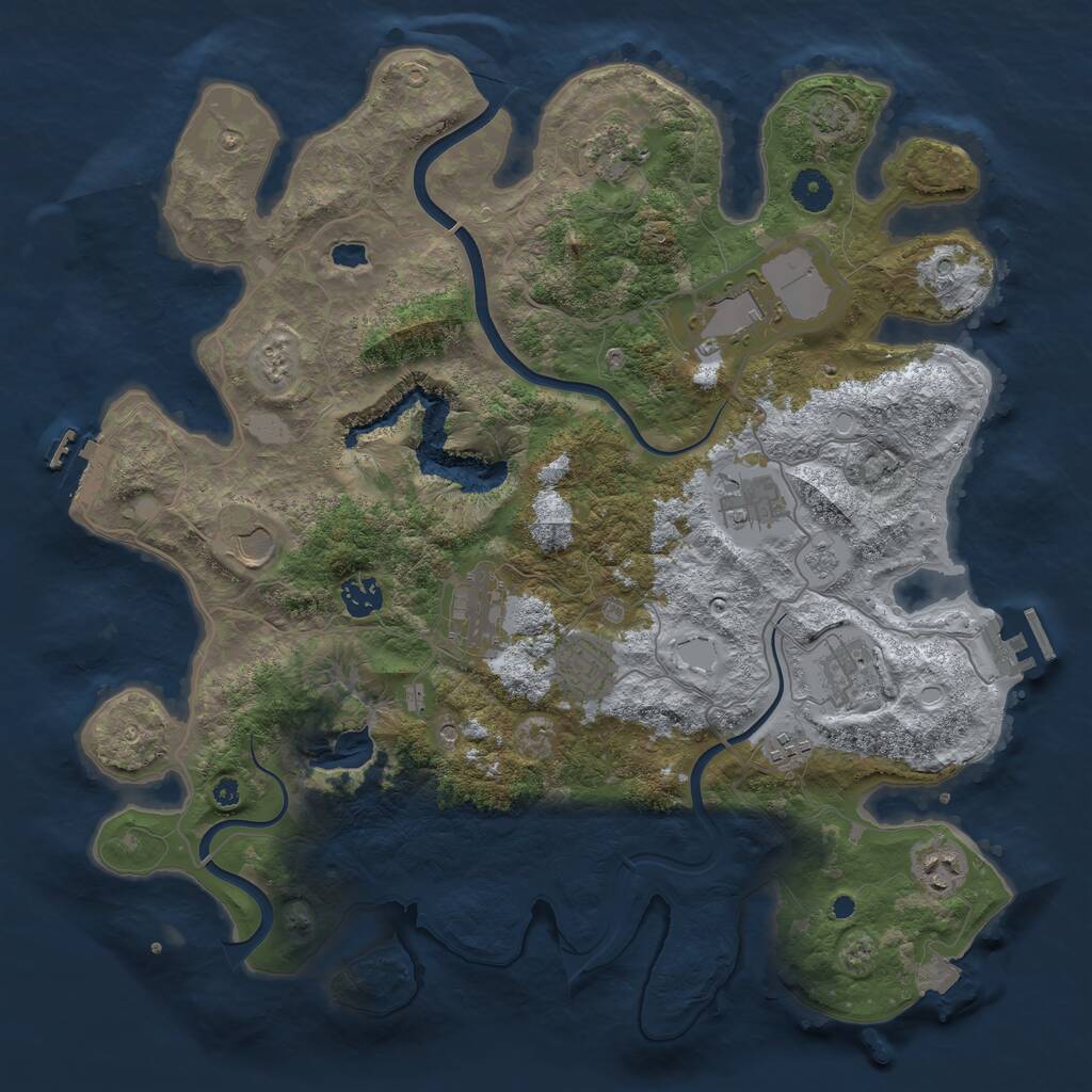 Rust Map: Procedural Map, Size: 4000, Seed: 1084923732, 16 Monuments