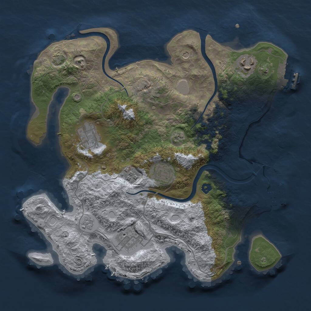 Rust Map: Procedural Map, Size: 3000, Seed: 886474948, 11 Monuments