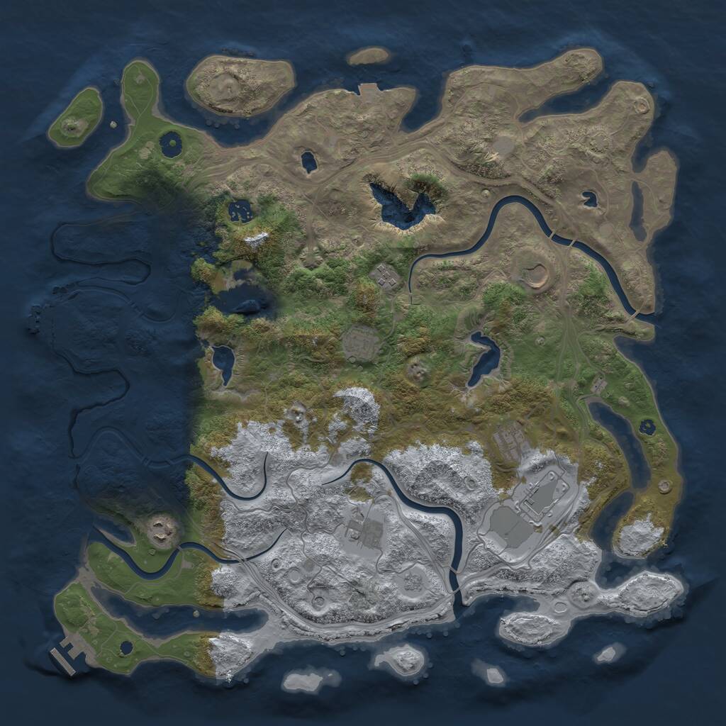 Rust Map: Procedural Map, Size: 4500, Seed: 1605290779, 15 Monuments