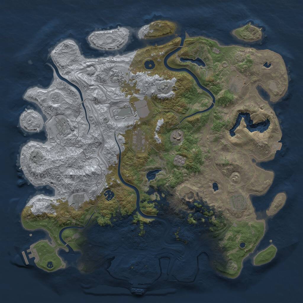 Rust Map: Procedural Map, Size: 4500, Seed: 66645819, 17 Monuments