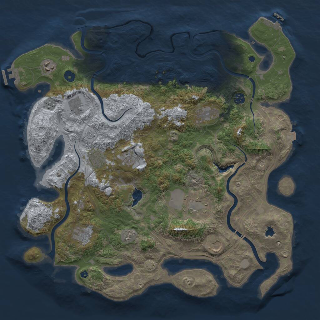 Rust Map: Procedural Map, Size: 4300, Seed: 19846221, 16 Monuments