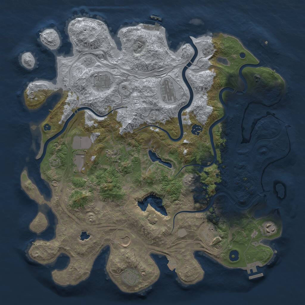 Rust Map: Procedural Map, Size: 4250, Seed: 226936213, 16 Monuments