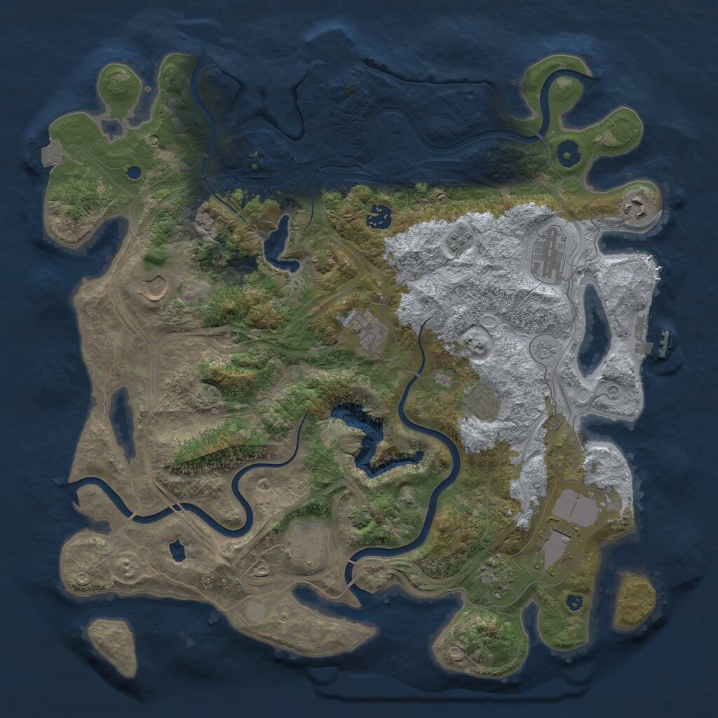 Rust Map: Procedural Map, Size: 4250, Seed: 14338, 16 Monuments