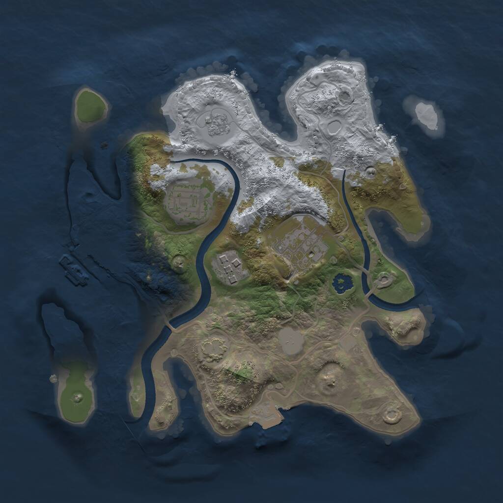 Rust Map: Procedural Map, Size: 2500, Seed: 1765715231, 7 Monuments