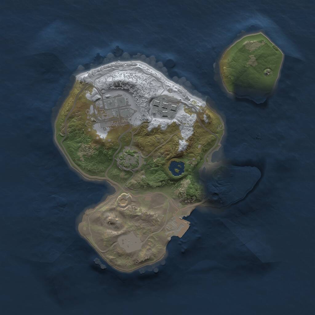 Rust Map: Procedural Map, Size: 2000, Seed: 5011021, 4 Monuments