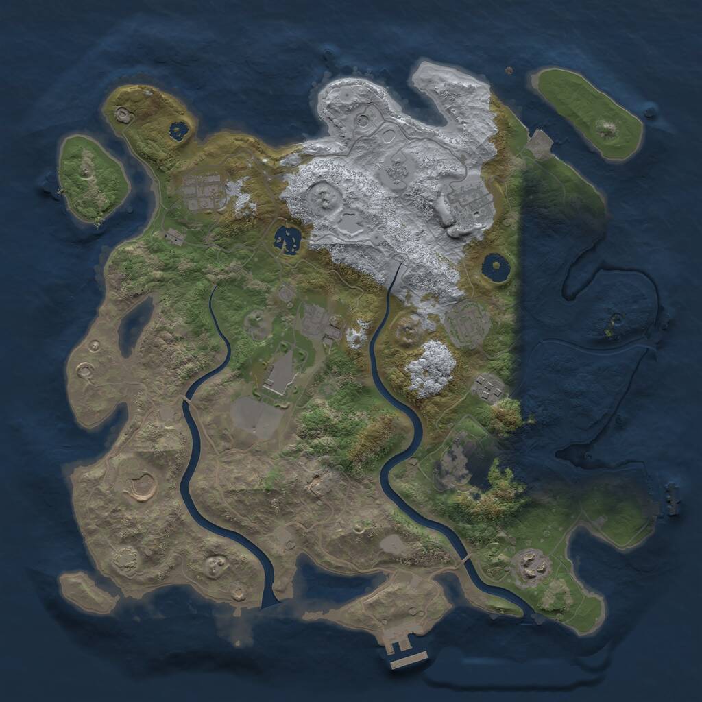 Rust Map: Procedural Map, Size: 3750, Seed: 1632033484, 16 Monuments