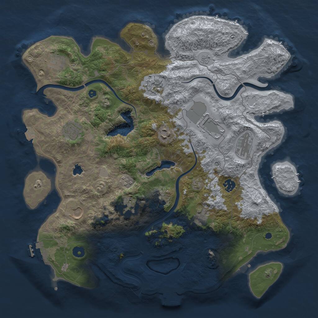 Rust Map: Procedural Map, Size: 4000, Seed: 550955602, 17 Monuments