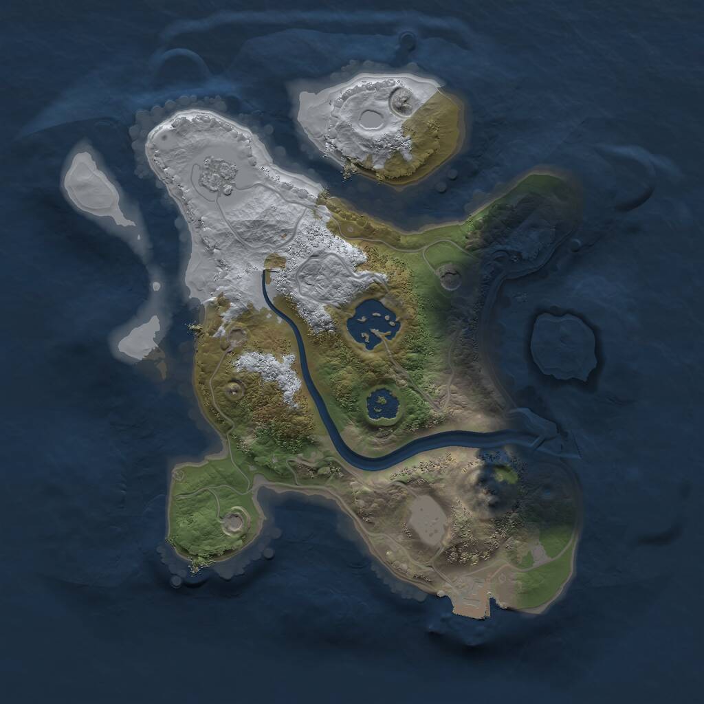 Rust Map: Procedural Map, Size: 2200, Seed: 1147817670, 4 Monuments