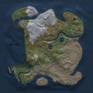 Thumbnail Rust Map: Procedural Map, Size: 3000, Seed: 1614537442, 11 Monuments