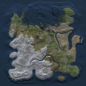 Thumbnail Rust Map: Procedural Map, Size: 3600, Seed: 1187334143, 16 Monuments