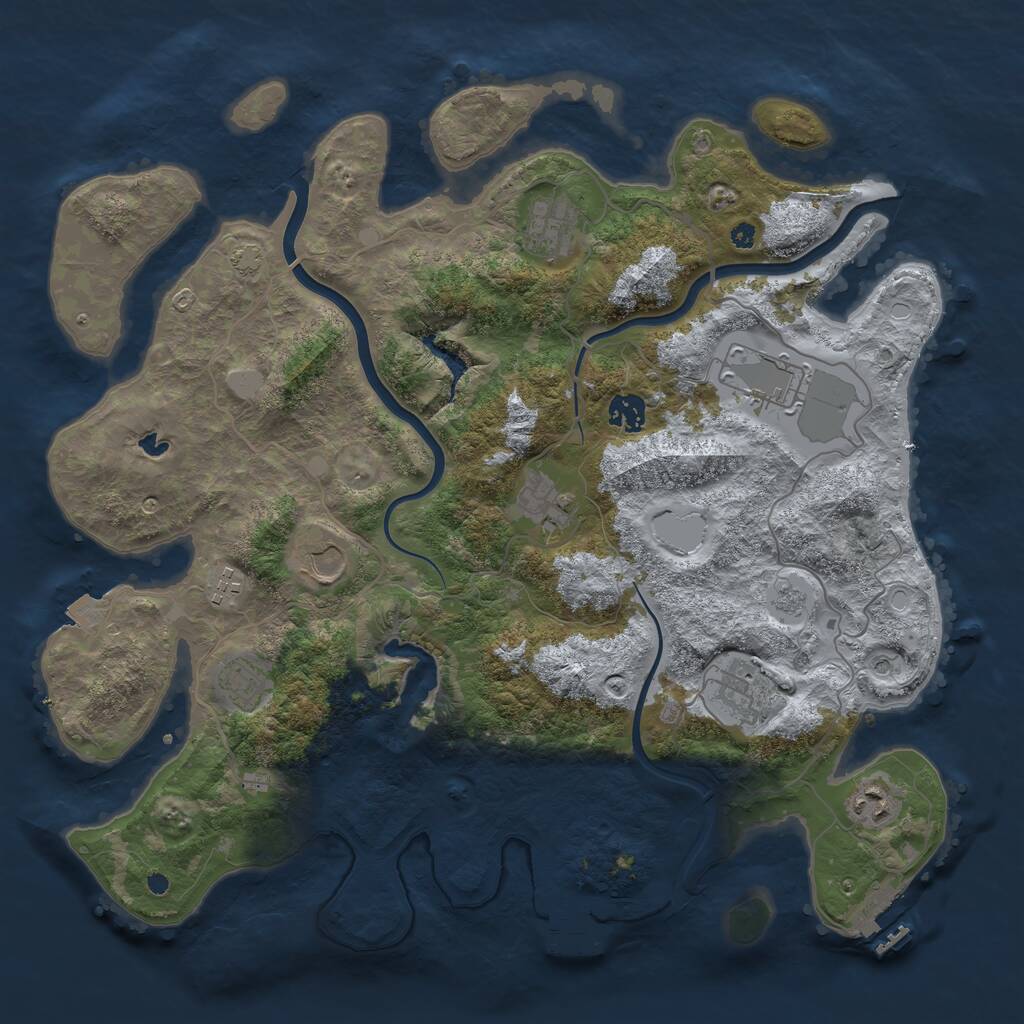 Rust Map: Procedural Map, Size: 4000, Seed: 546436, 15 Monuments