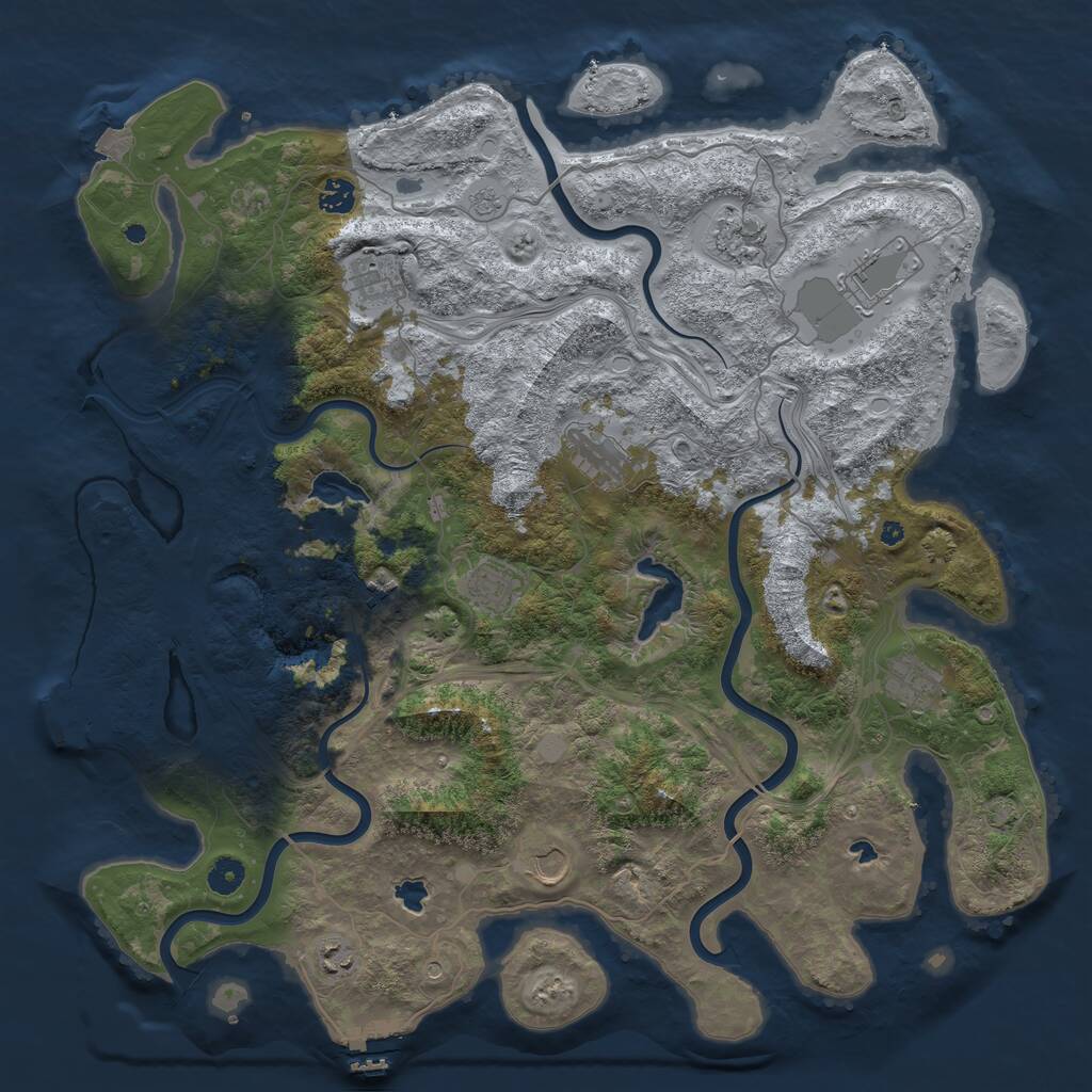 Rust Map: Procedural Map, Size: 4500, Seed: 9435846, 16 Monuments