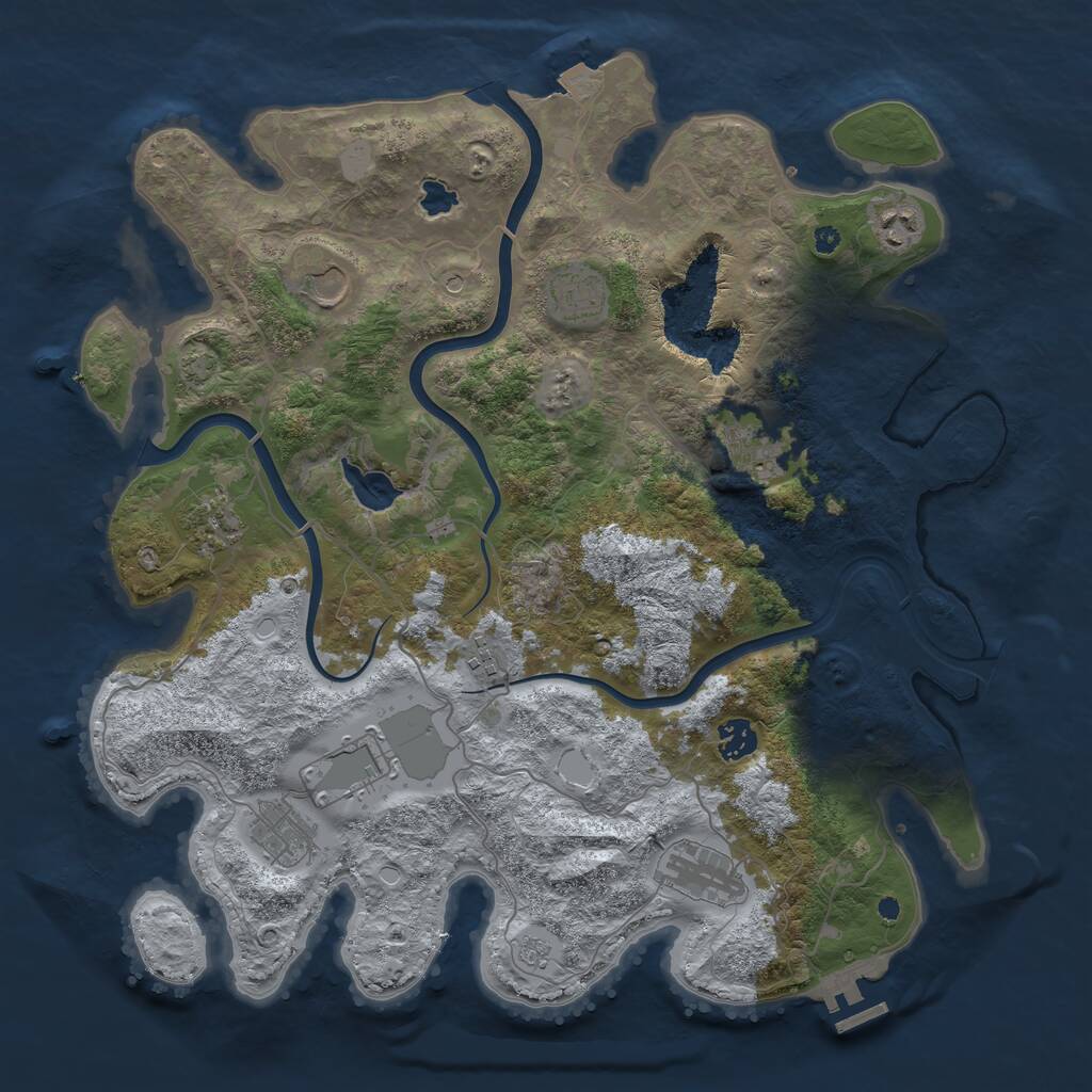Rust Map: Procedural Map, Size: 4000, Seed: 1808770116, 15 Monuments