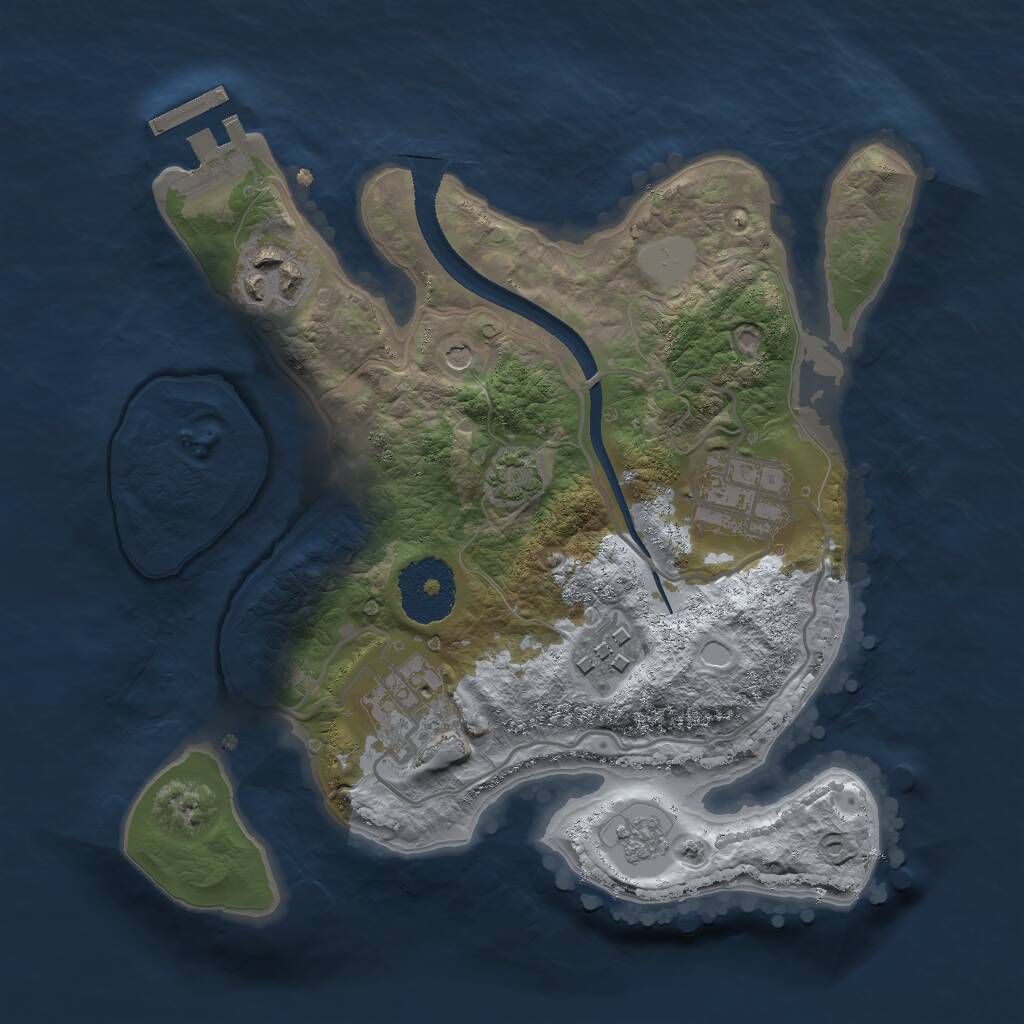 Rust Map: Procedural Map, Size: 2500, Seed: 35175, 9 Monuments