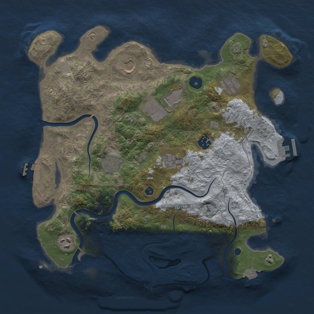Rust Map: Procedural Map, Size: 3700, Seed: 132527066, 14 Monuments