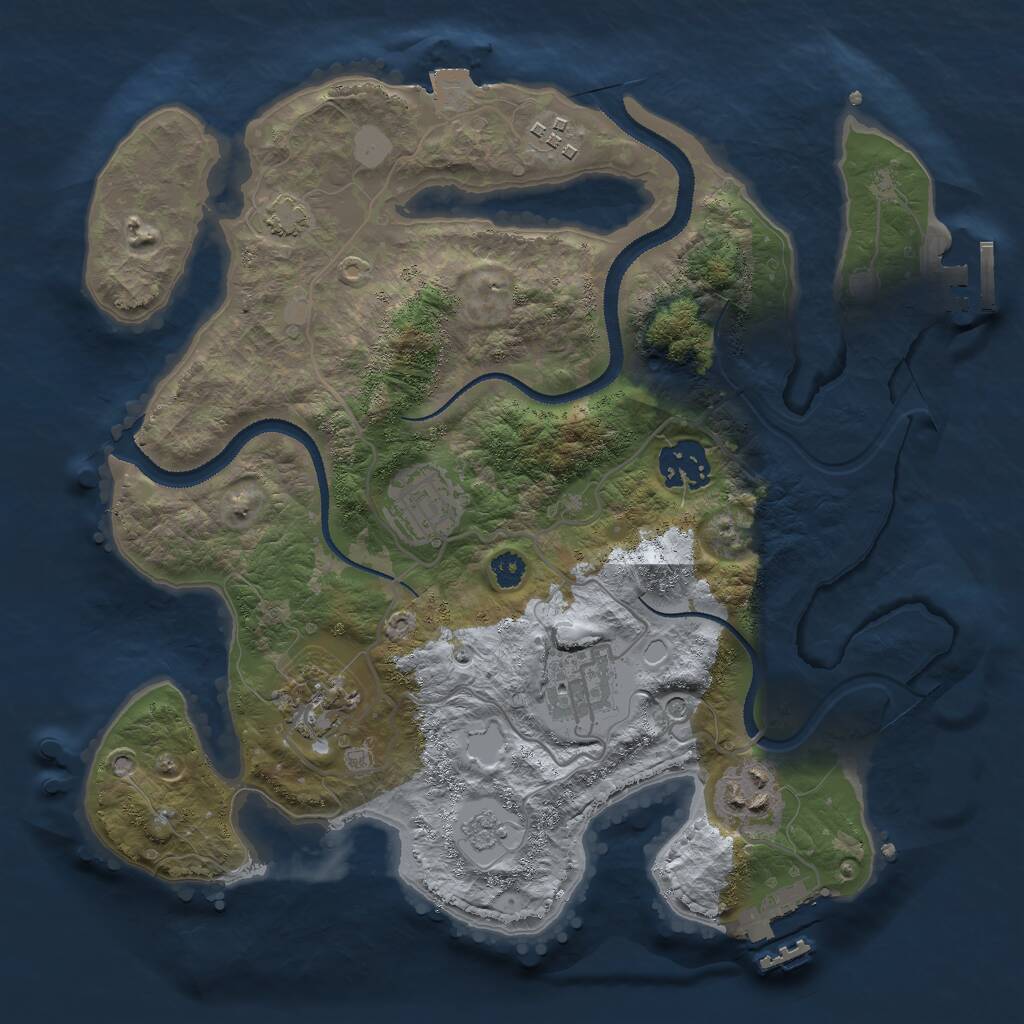 Rust Map: Procedural Map, Size: 3000, Seed: 840996099, 12 Monuments