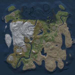 Thumbnail Rust Map: Procedural Map, Size: 4000, Seed: 1342757518, 14 Monuments