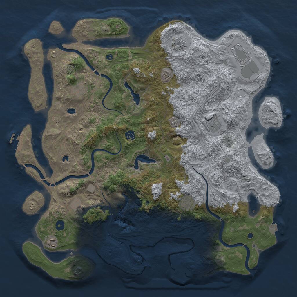 Rust Map: Procedural Map, Size: 4500, Seed: 568493054, 15 Monuments