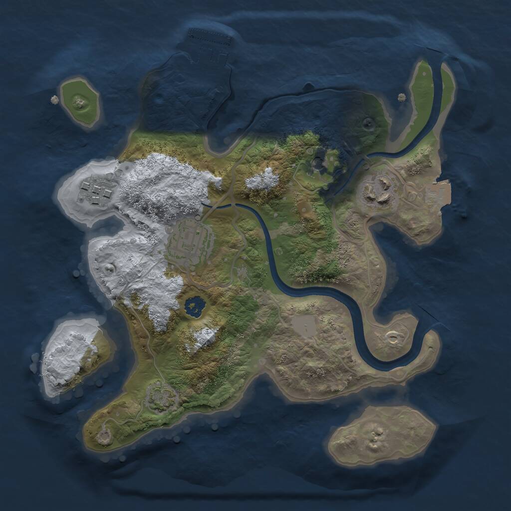 Rust Map: Procedural Map, Size: 2450, Seed: 44162, 7 Monuments