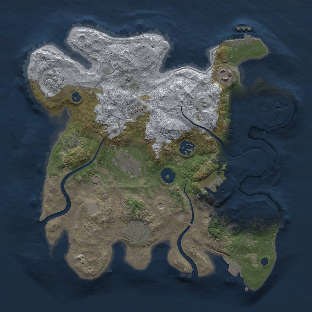 Rust Map: Procedural Map, Size: 3200, Seed: 194821562, 12 Monuments