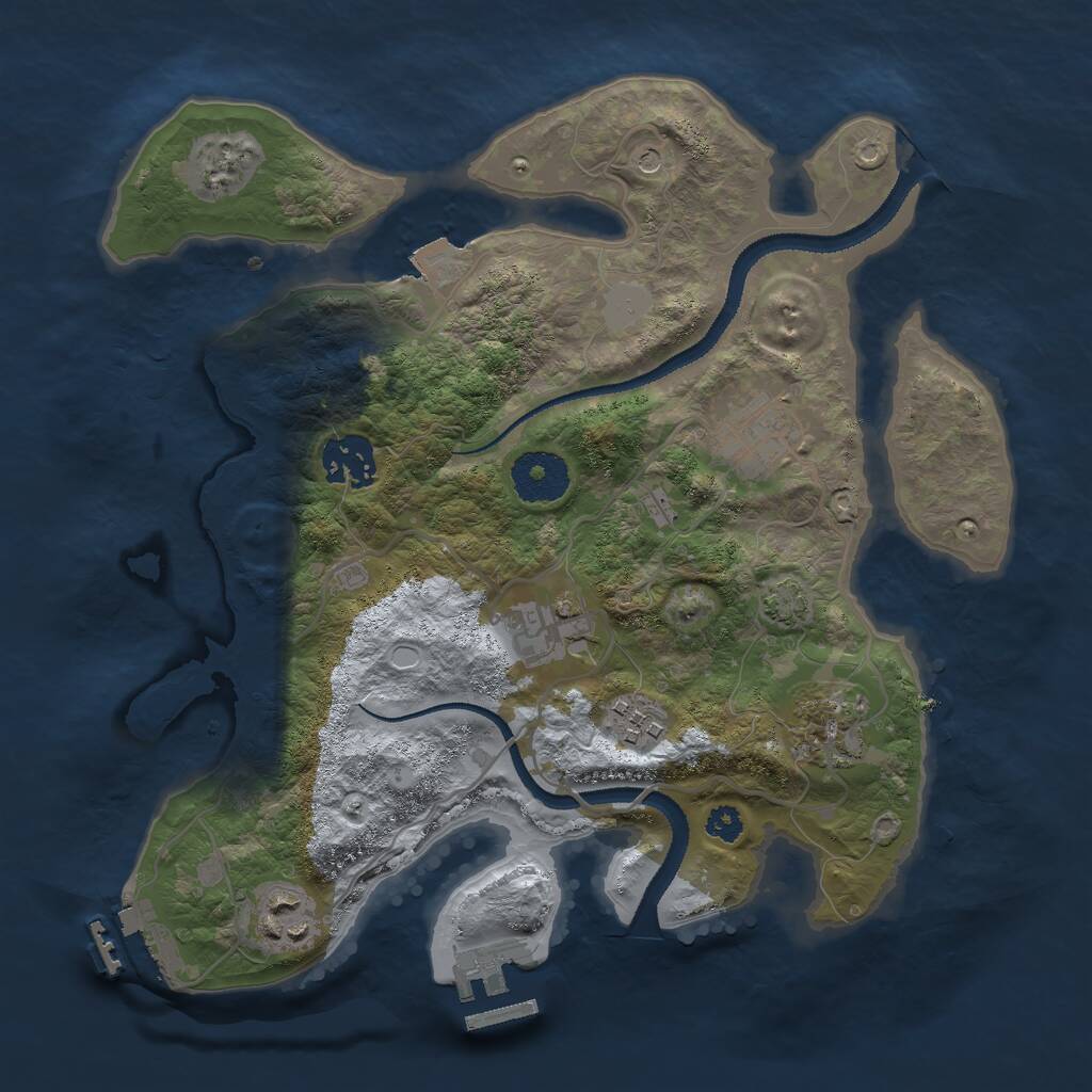 Rust Map: Procedural Map, Size: 3000, Seed: 8137, 11 Monuments