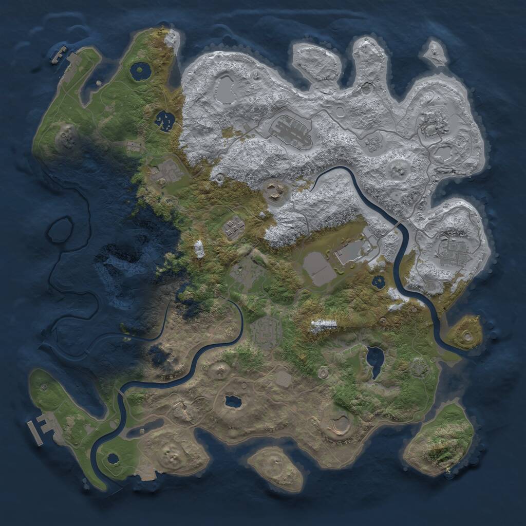 Rust Map: Procedural Map, Size: 4000, Seed: 775196562, 17 Monuments