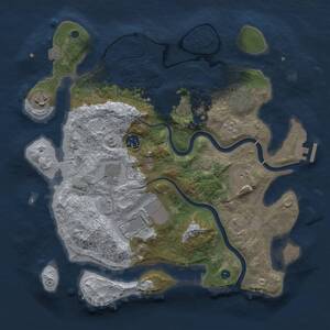 Thumbnail Rust Map: Procedural Map, Size: 3500, Seed: 880104546, 13 Monuments