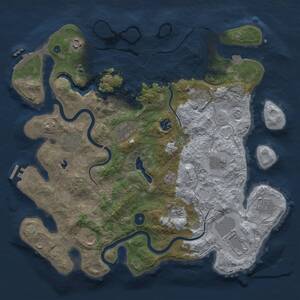 Thumbnail Rust Map: Procedural Map, Size: 4000, Seed: 2078932597, 17 Monuments