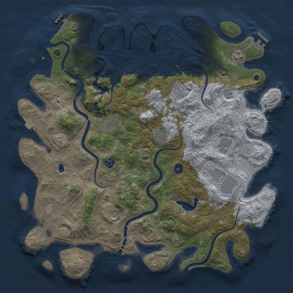 Rust Map: Procedural Map, Size: 4450, Seed: 113235, 15 Monuments